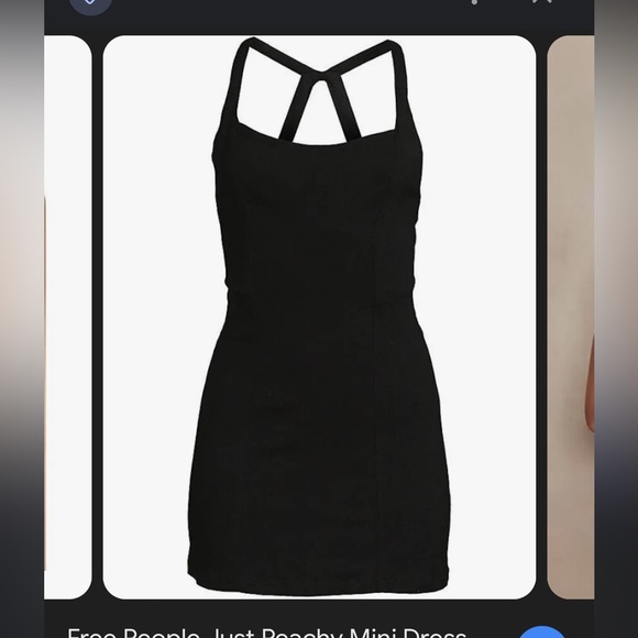 Free People solid just peachy mini black stretch tennis dress razor back low cut - Picture 4 of 10